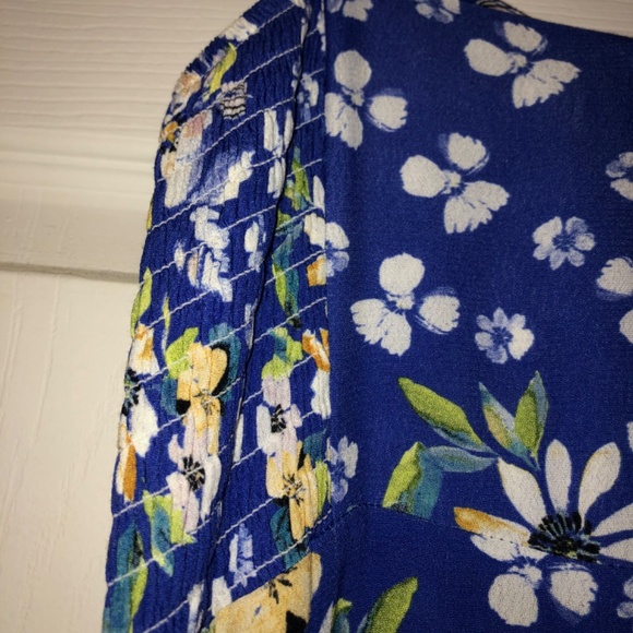 New Yumi Kim Blue Floral Sleeveless Maxi Dress with Side Slit High End Designer - Picture 7 of 7